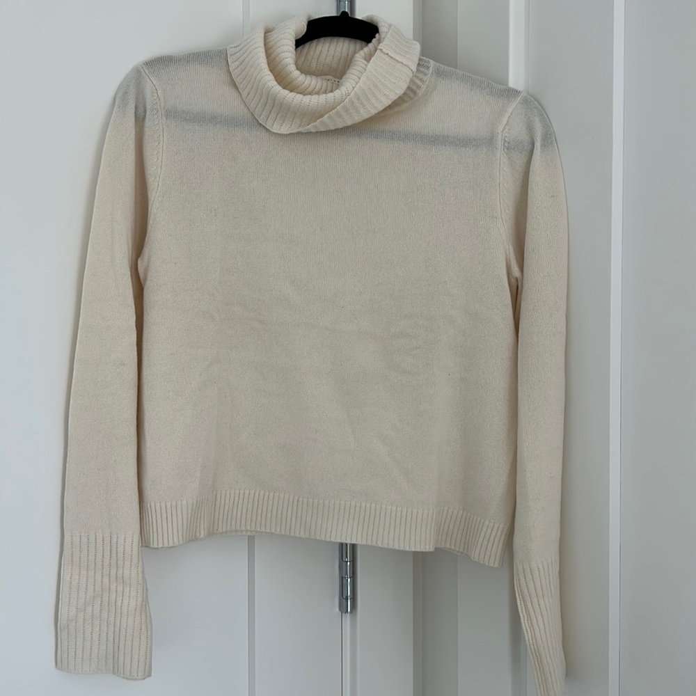 Inhabit cream cropped turtleneck size M.
